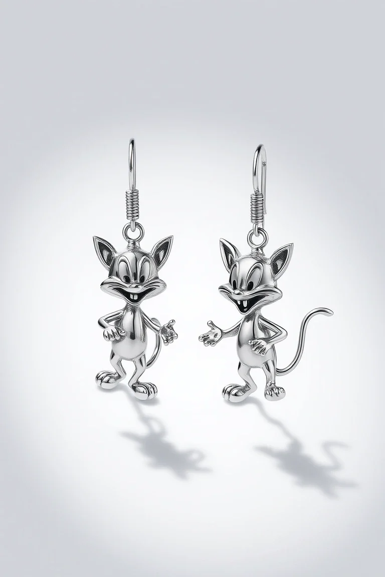 Sterling Silver Tasmanian Devil Earrings