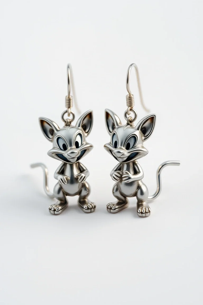 Sterling Silver Tasmanian Devil Earrings