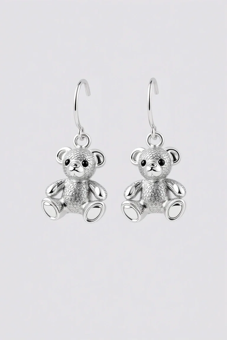 Sterling Silver Teddybear Earrings