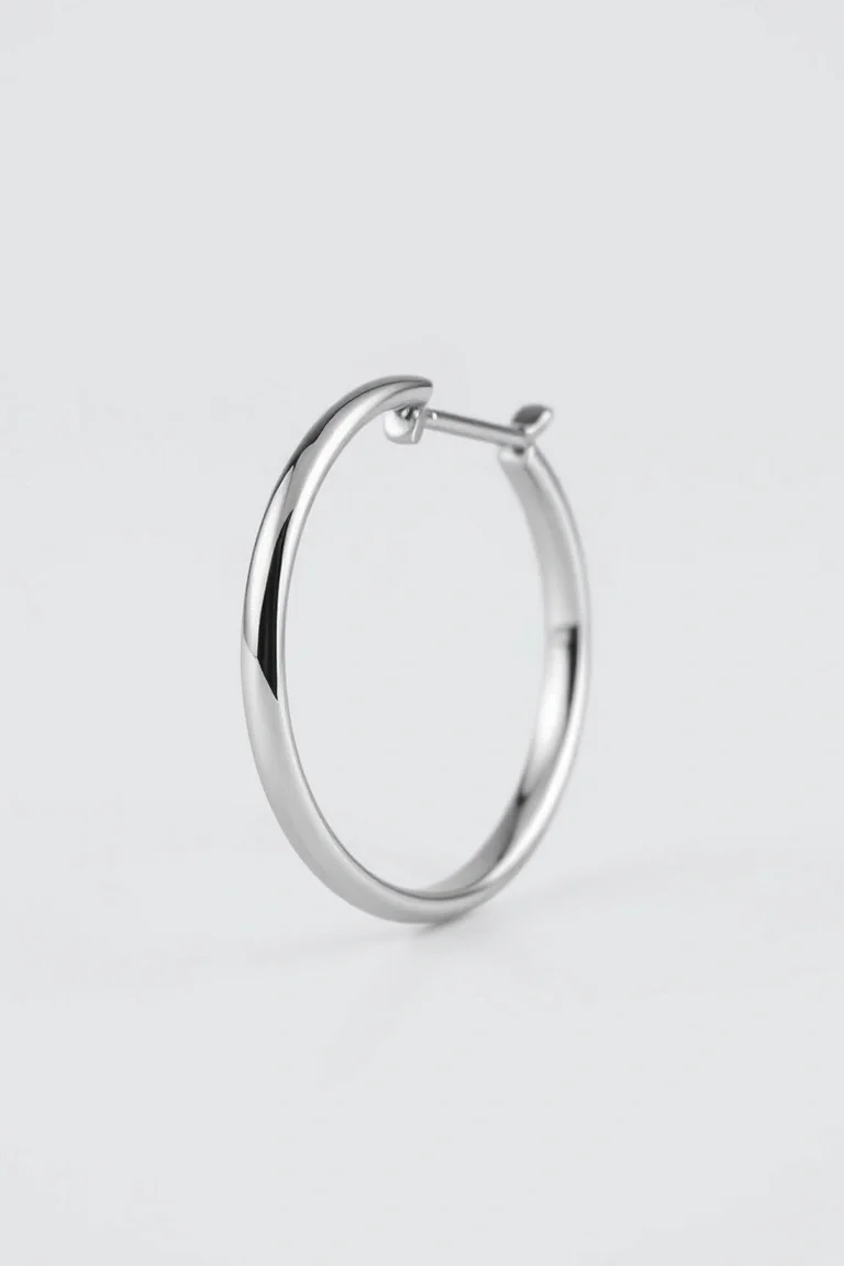 Sterling Silver Tube Hoop