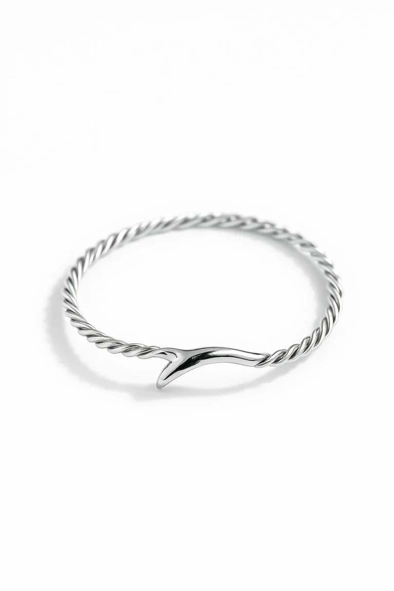 Sterling Silver Whales Tail Bracelet 7 In.