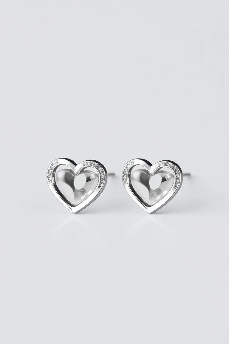 Sterling Silver/Vermiel Heart Earrings
