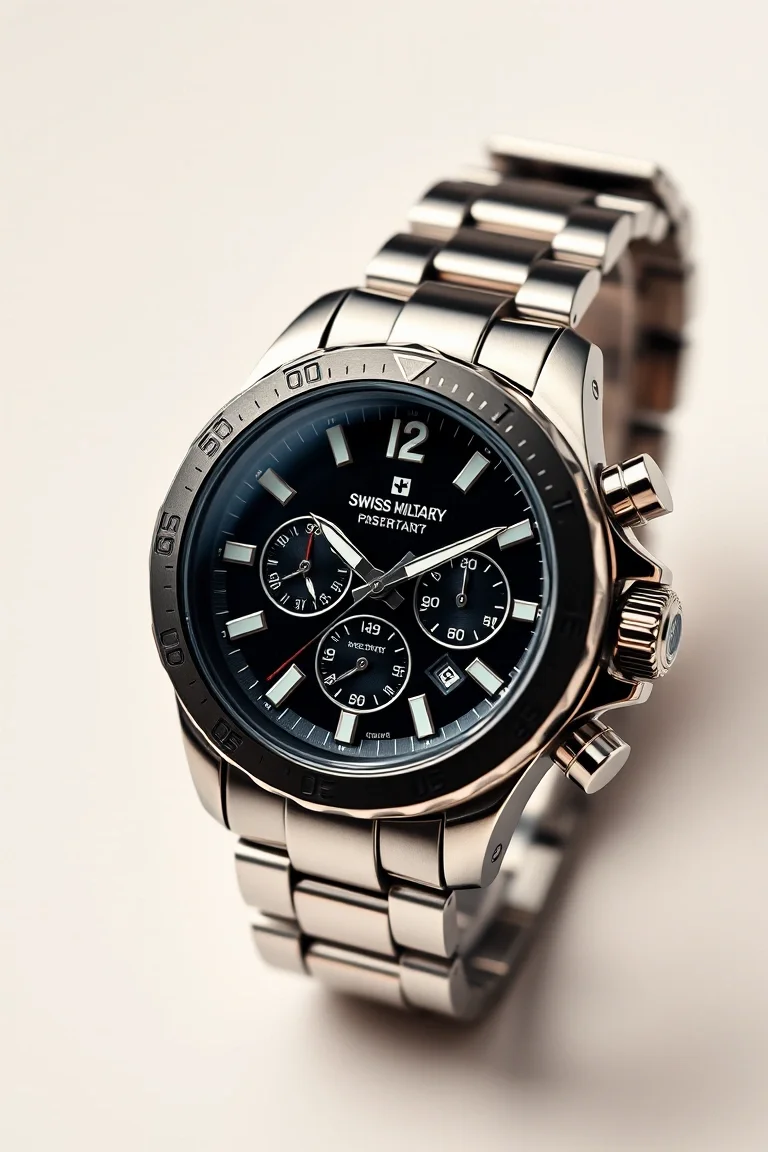 Swiss Military Quartz Digital Water Resistant Chronograph Watch